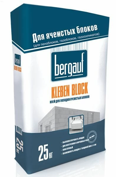 Клей для ячеистых блоков Bergauf Kleben Block Winter, 25 кг