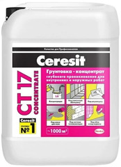 Грунтовка глубокого проникновения для укрепления оснований Ceresit CT 17, 10кг