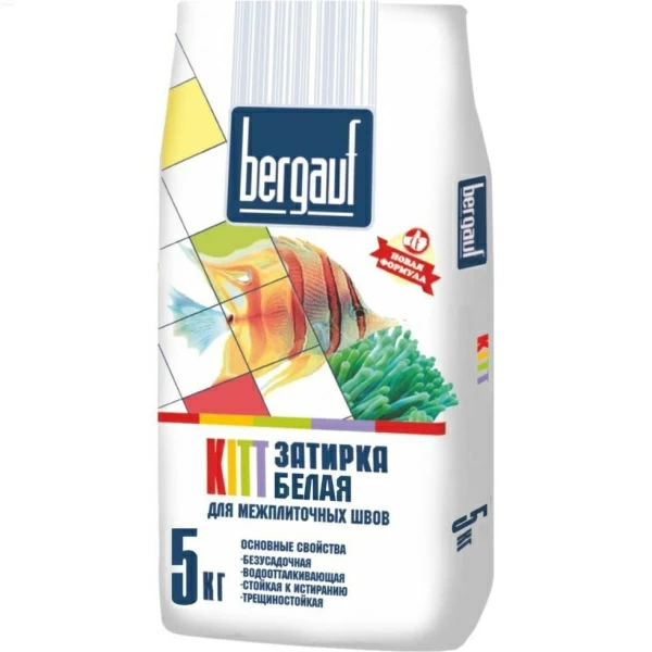 Затирка Bergauf Kitt, белая, 5 кг
