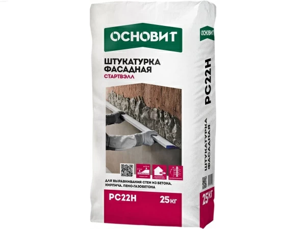 Штукатурка фасадная профи ОСНОВИТ СТАРТВЭЛЛ РС22 Н, 25кг