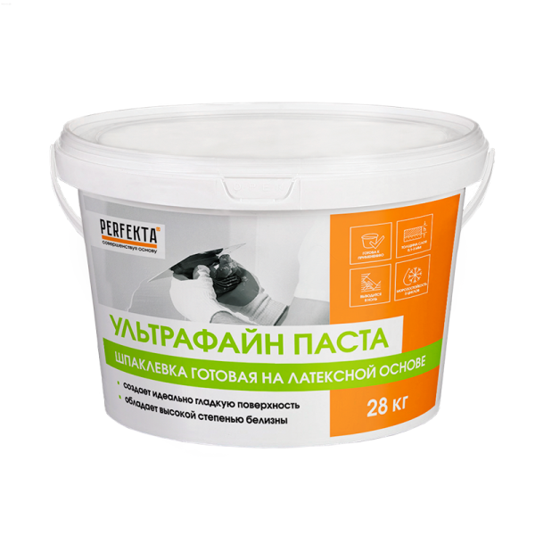 Шпаклевка готовая на латексной основе Perfekta Ультрафайн Паста, 28 кг
